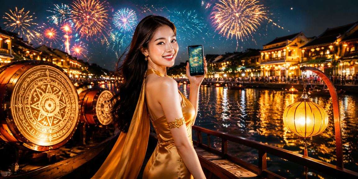 Sử dụng điện thoại đặt cược casino trong không gian đèn lồng Hội An